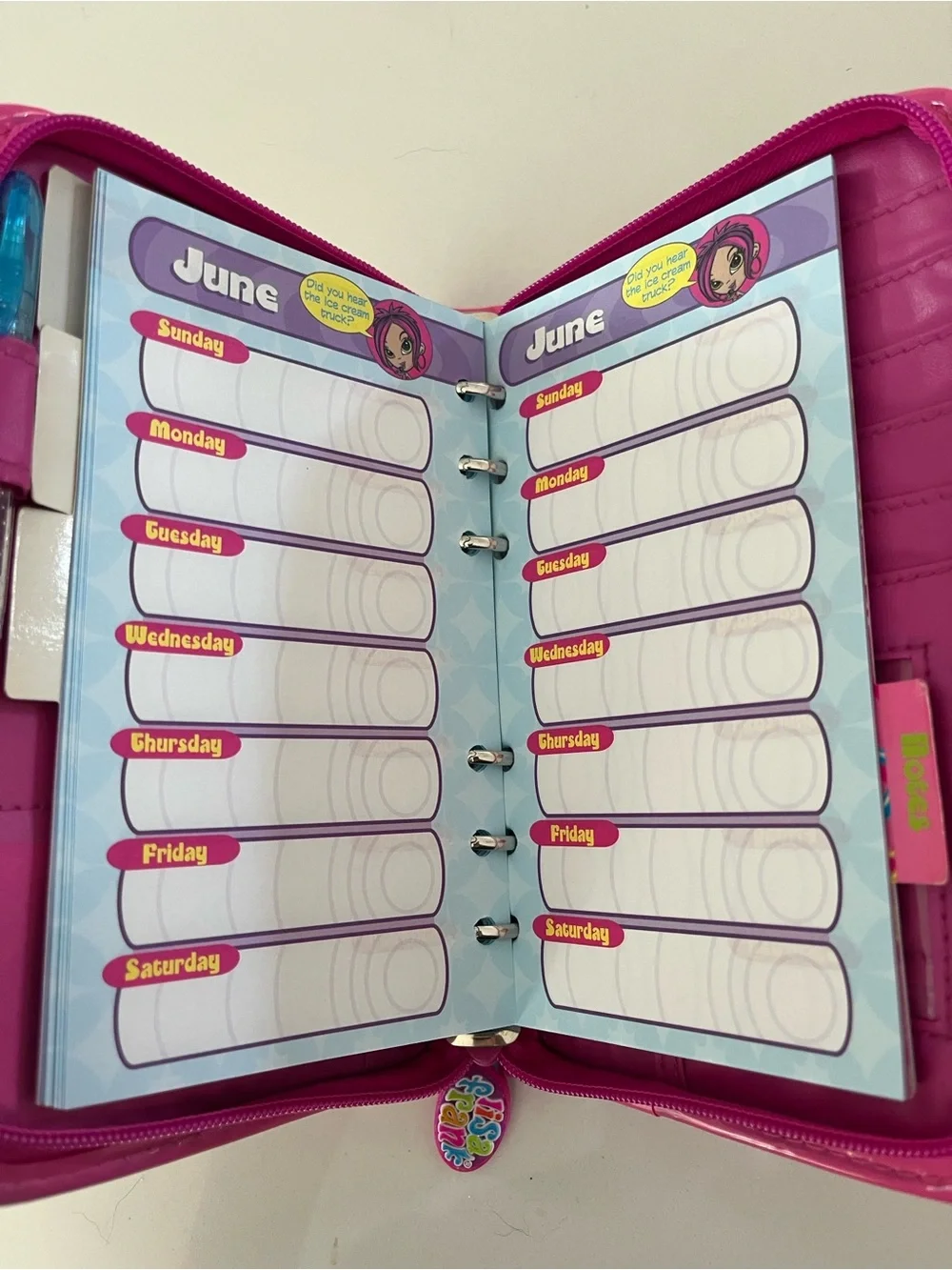Lisa Frank Pink Puppy Love Sparkle Planner Vintage 90s y2k